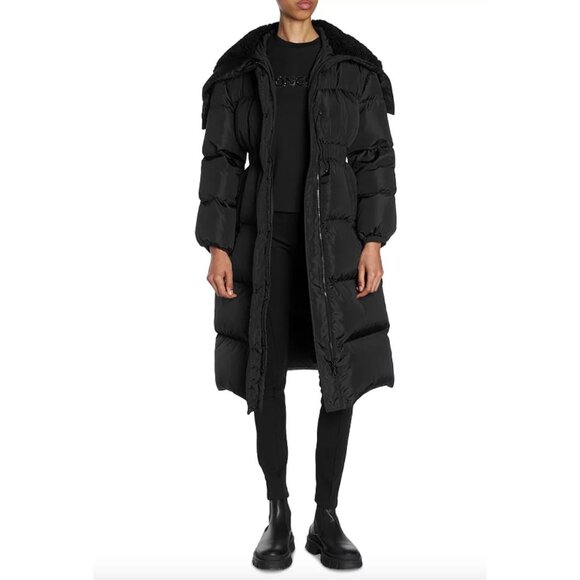 BNWT MONCLER $3,100 Women's Black Bruneaux Long Down Jacket Size 0 XS - Picture 3 of 16